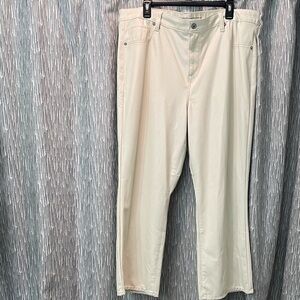 American Eagle Outfitters Cream Vegan Leather Pants